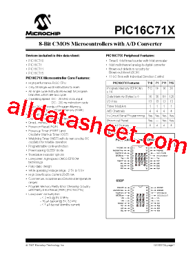 PIC16C71-04/JW Datasheet PDF - Microchip Technology