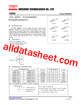 10N65L-TQ2-T Datasheet PDF - Unisonic Technologies