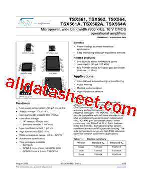 TSX561A Datasheet PDF - STMicroelectronics