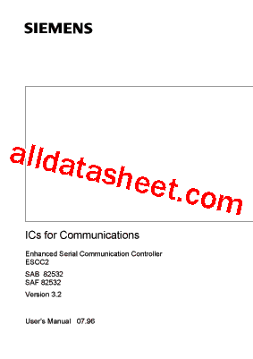 SAB82532 Datasheet PDF - Siemens Semiconductor Group