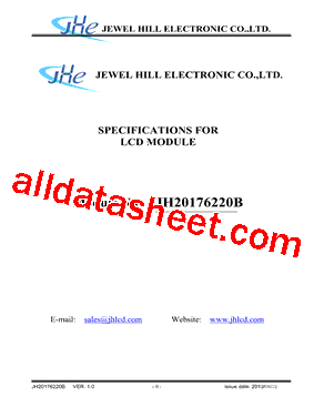 JH20176220BCNUMNFFEWC Datasheet PDF - Jewel Hill Electronic
