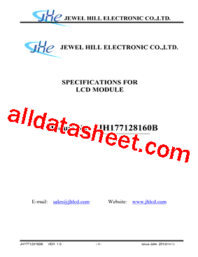 JH177128160BCNDMNTHLWN Datasheet PDF - Jewel Hill Electronic
