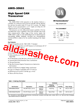 AMIS-30663 Datasheet PDF - ON Semiconductor