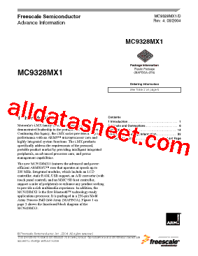 MC9328MX1 Datasheet PDF - Freescale Semiconductor, Inc