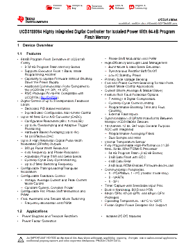 UCD3138064RGCT Datasheet PDF - Texas Instruments