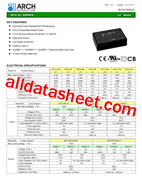 MTC-E1_SERIES Datasheet PDF - Arch Electronics Corp.