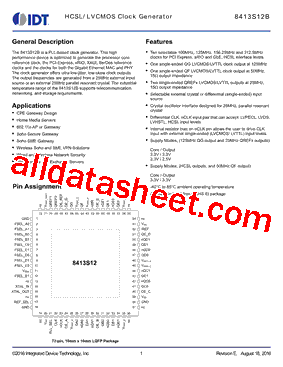 8413S12B Datasheet PDF - Integrated Device Technology