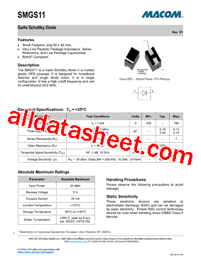 SMGS11 Datasheet PDF - M/A-COM Technology Solutions, Inc.