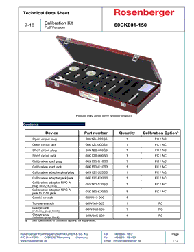 60CK001-150 Datasheet PDF - Rosenberger Hochfrequenztechnik GmbH & Co. KG