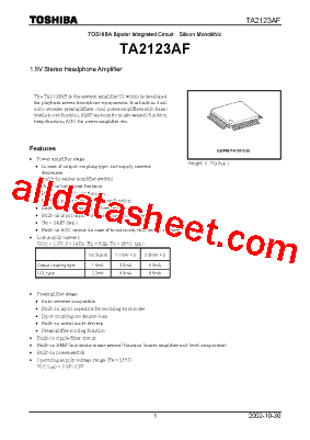 TA2123AF Datasheet PDF - Toshiba Semiconductor