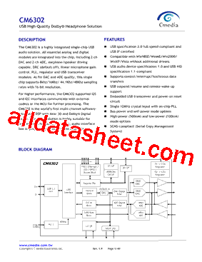 CM6302 Datasheet PDF - C-Media Electronics