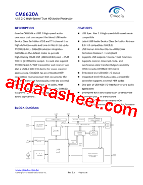 CM6620A Datasheet PDF - C-Media Electronics