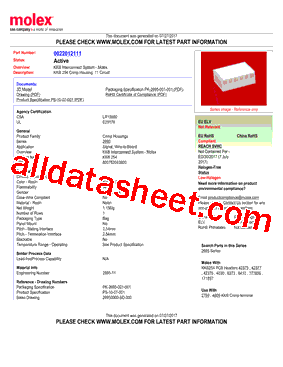 0022012111 Datasheet PDF - Molex Electronics Ltd.