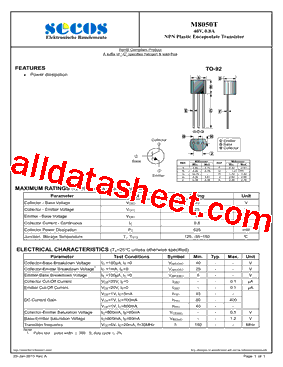 M8050T Datasheet PDF - SeCoS Halbleitertechnologie GmbH