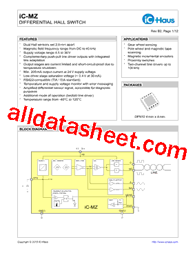 IC-MZ Datasheet PDF - IC-Haus GmbH