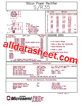 S3580 Datasheet PDF - Microsemi Corporation