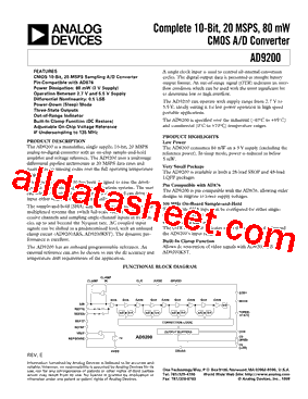 AD9200 Datasheet PDF - Analog Devices